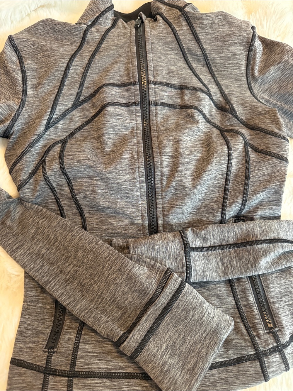 lululemon athletica Heathered Gray Full-Zip Sculpting Hoodie